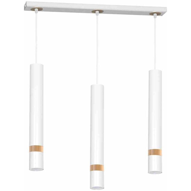 foto del prodotto lampada a sospensione joker bianco legno 3xgu10