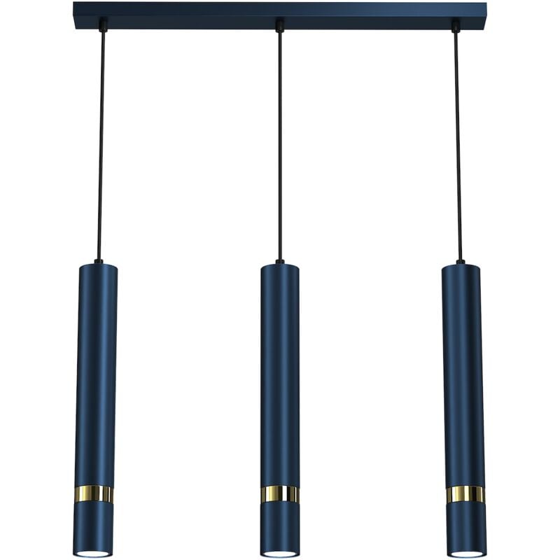 foto del prodotto lampada a sospensione joker blu navy oro 3xgu10
