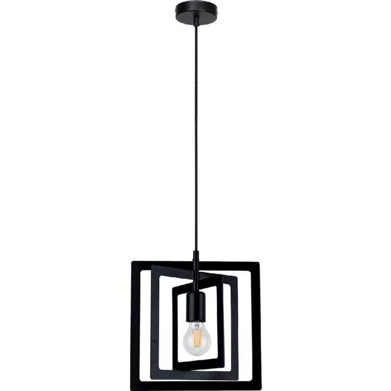 foto del prodotto lampada a sospensione justyna, metallo, nero, 28x28x110 cm