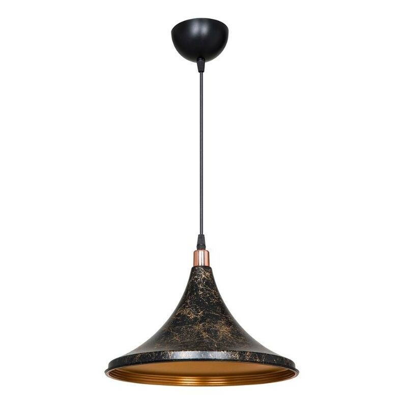 foto del prodotto lampada a sospensione kalyon metallo nero oro asz1650 effez