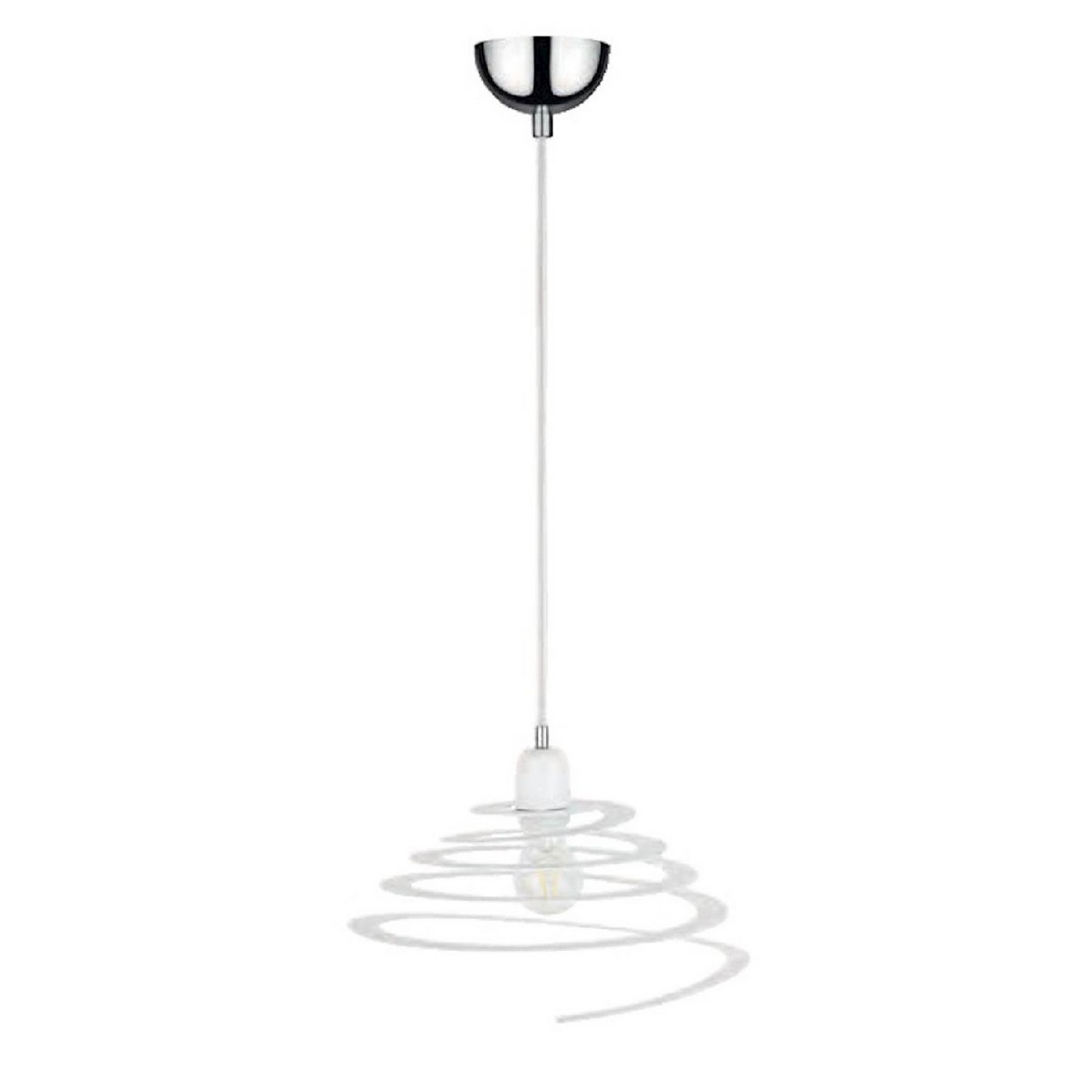 foto del prodotto lampada a sospensione komet, metallo, cromo, bianco, 34,5x34,5x120 cm