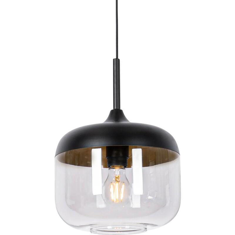 foto del prodotto lampada a sospensione kyan design vetro,acciaio grigio nero oro ottone tondo max. 1 x watt qazqa