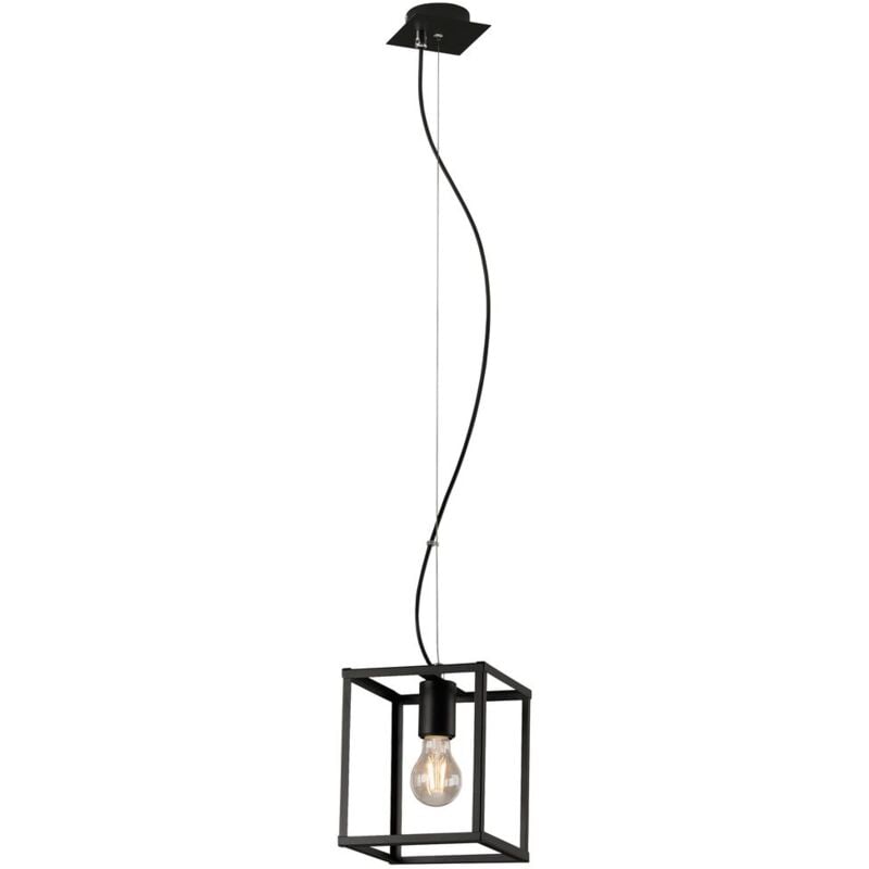 foto del prodotto lampada a sospensione lampada a sospensione a 1 luce lampada a sospensione black steel 1x e27 40w briloner