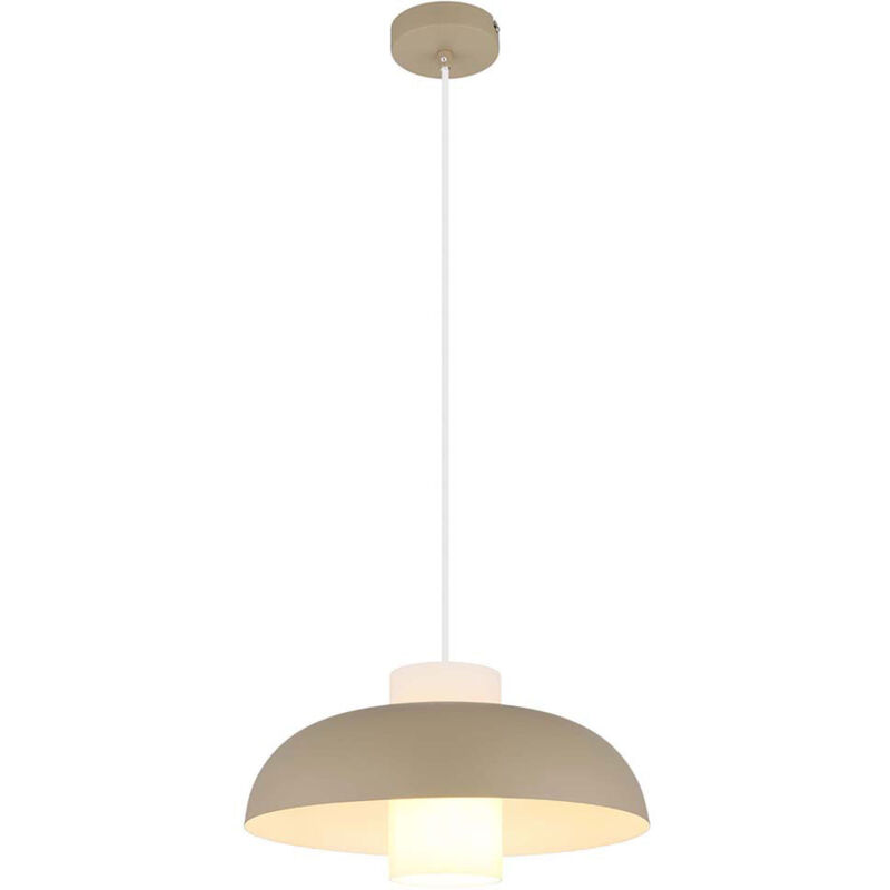 foto del prodotto lampada a sospensione lampada a sospensione color sabbia lampada da tavolo lampada da cucina, vetro opalino, 1x e27, dxh 38 x 120 cm