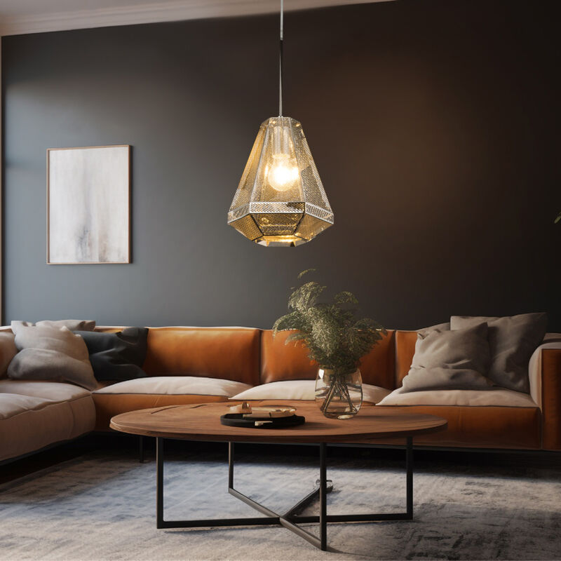 foto del prodotto lampada a sospensione lampada a sospensione cromata per sala da pranzo lampada a sospensione a sospensione per sala da pranzo, motivo orientale, 1x