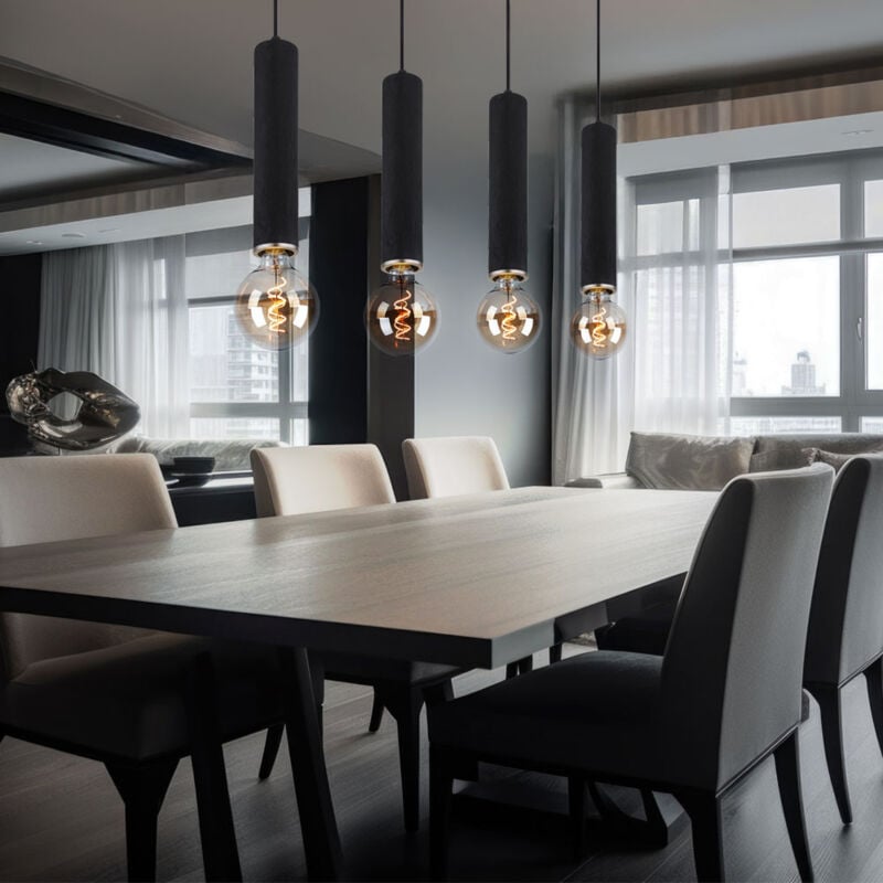 foto del prodotto lampada a sospensione lampada a sospensione lampada a sospensione lampada a sospensione lampada da sala da pranzo, 4 fiamme, scandinavo metallo legno