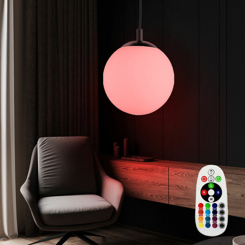 foto del prodotto lampada a sospensione lampada a sospensione lampada a sospensione lampada da sala da pranzo, telecomando dimmerabile memory, metallo vetro nichel