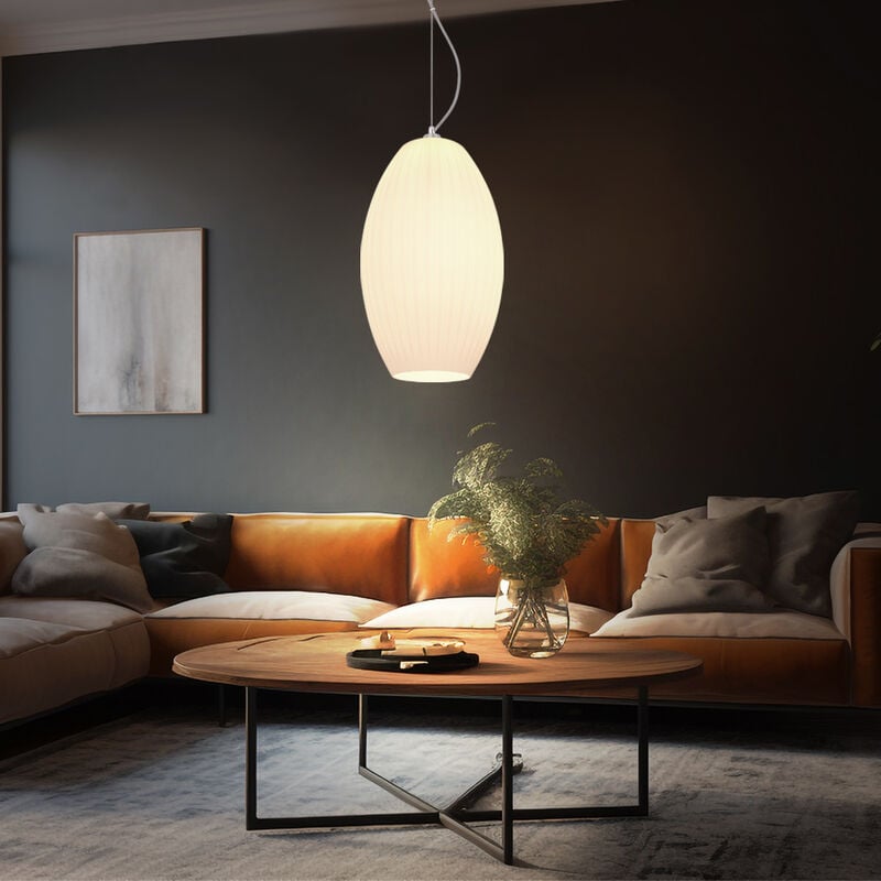 foto del prodotto lampada a sospensione lampada a sospensione lampada a sospensione paralume in vetro opale paralume lampada sala da pranzo cucina, metallo vetro 1x