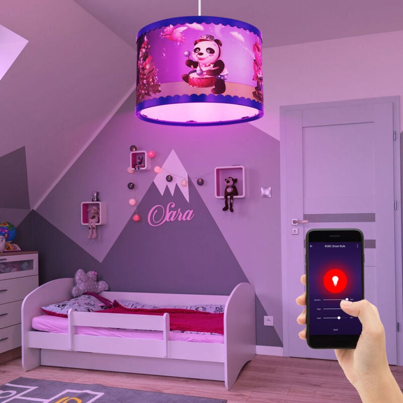 immagine 0 del prodotto lampada a sospensione lampada a sospensione lampada cameretta bambini plafoniera sala giochi, plastica colorata, telecomando dimmerabile smart, led