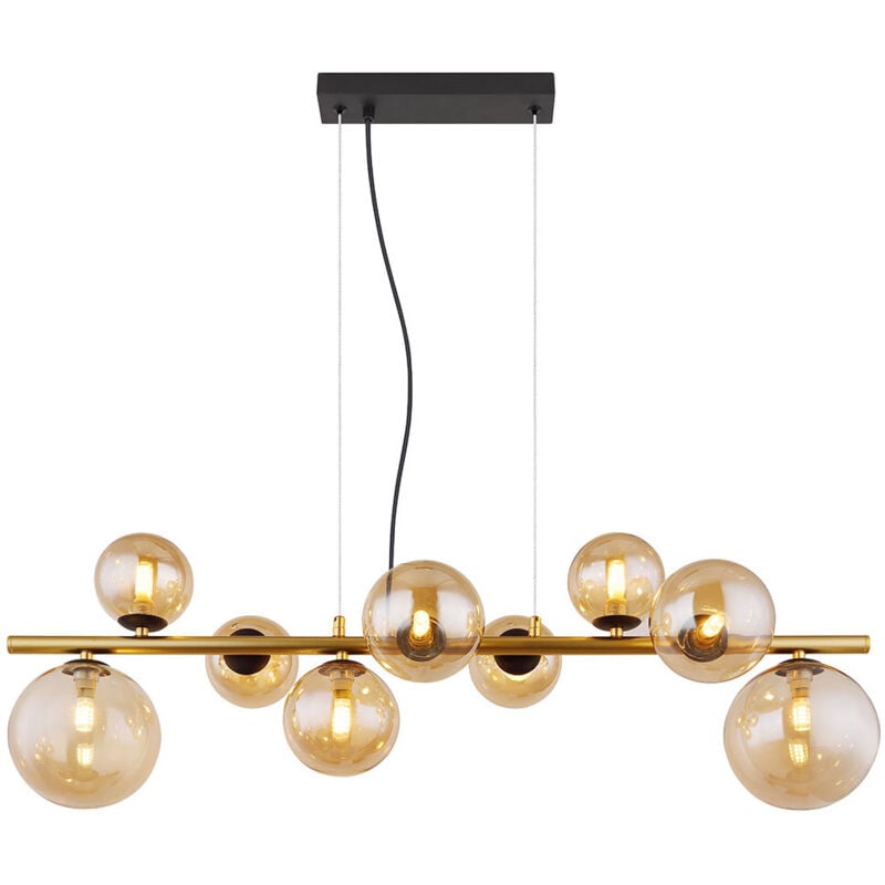 foto del prodotto lampada a sospensione lampada a sospensione lampada da tavolo da pranzo lampada a sfera 9 fiamme vetro, nero ambra, 9 led g9 3w 80lm 3000k bianco