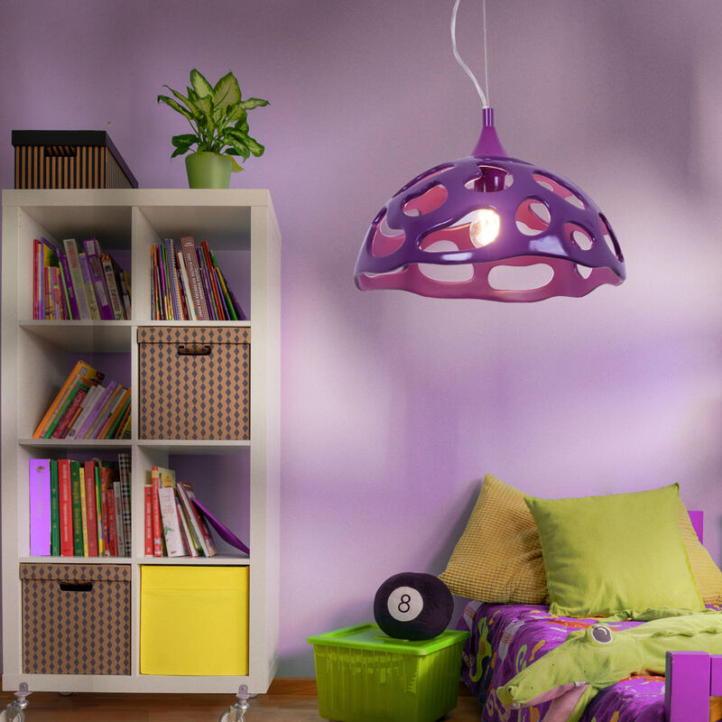 foto del prodotto lampada a sospensione lampada a sospensione lampada da tavolo da pranzo lampada da cucina viola, 1x e27, dxh 38x110 cm, eglo 92956
