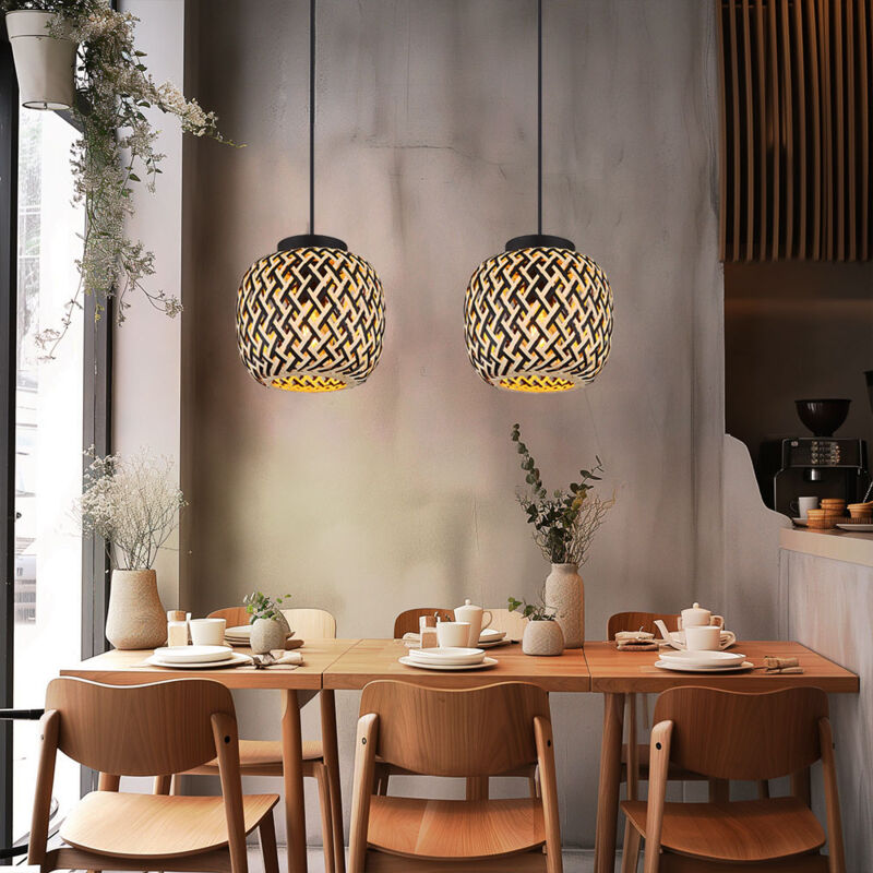 foto del prodotto lampada a sospensione lampada a sospensione lampada da tavolo da pranzo lampada da soggiorno lampada da cucina, altezza regolabile bamb metallo