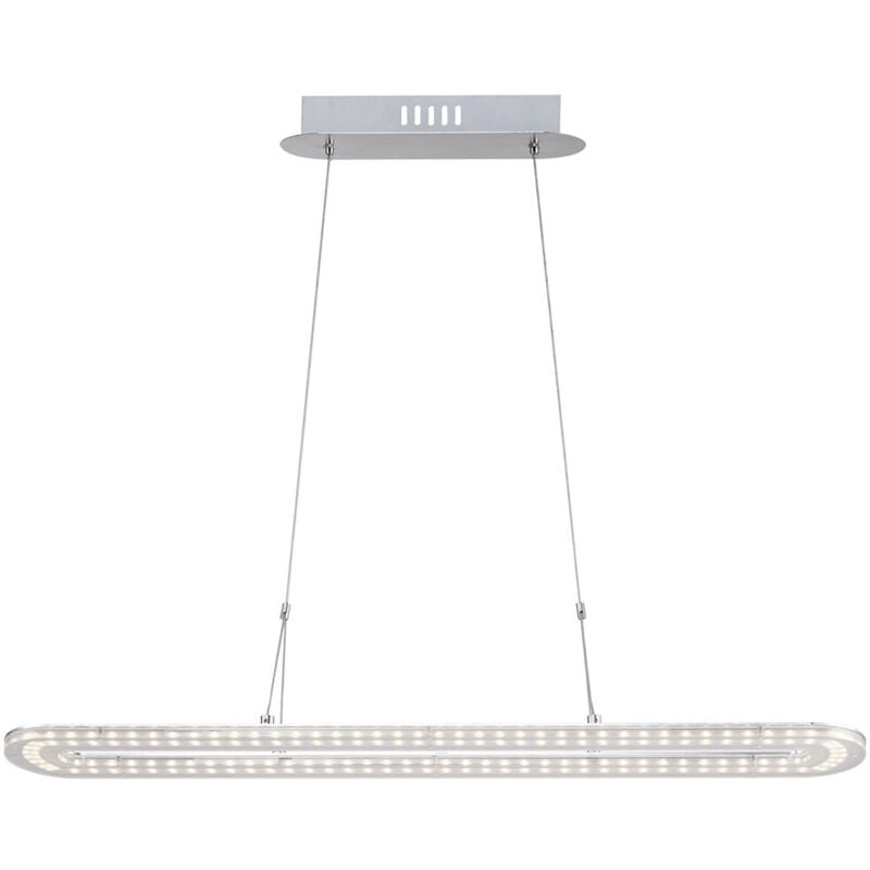 foto del prodotto lampada a sospensione lampada a sospensione lampada da tavolo da pranzo plafoniera led cromo, metallo acrilico, 1x led 18w 1260lm 3000k, axlxp