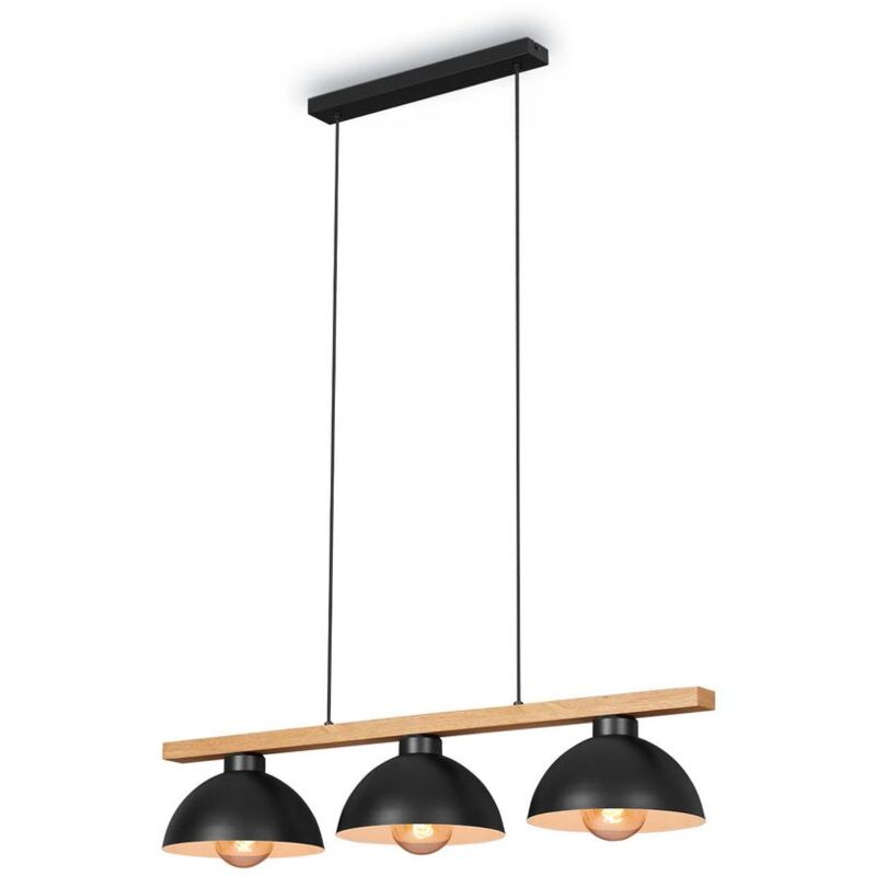 foto del prodotto lampada a sospensione, lampada a sospensione retr , lampada a sospensione vintage, 3x e27, max. 40 watt, lampada da sala da pranzo, metallo legno,