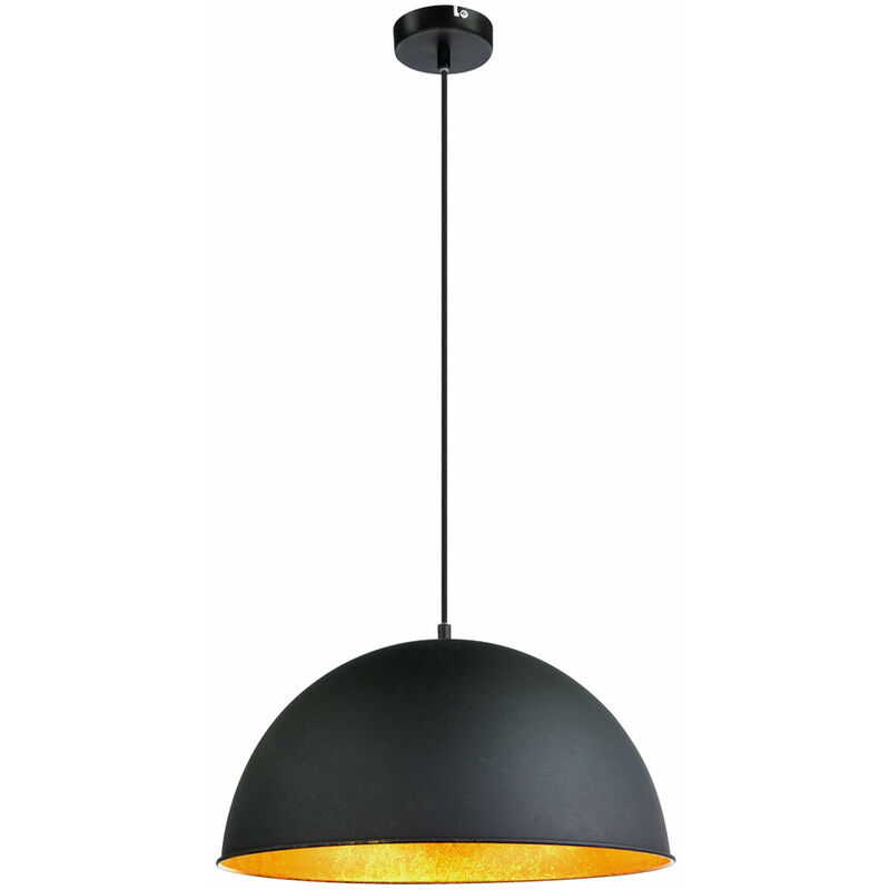 foto del prodotto lampada a sospensione lampada da sala da pranzo lampada con paralume, metallo nero color oro, 1x attacco e27, dxh 41x120cm