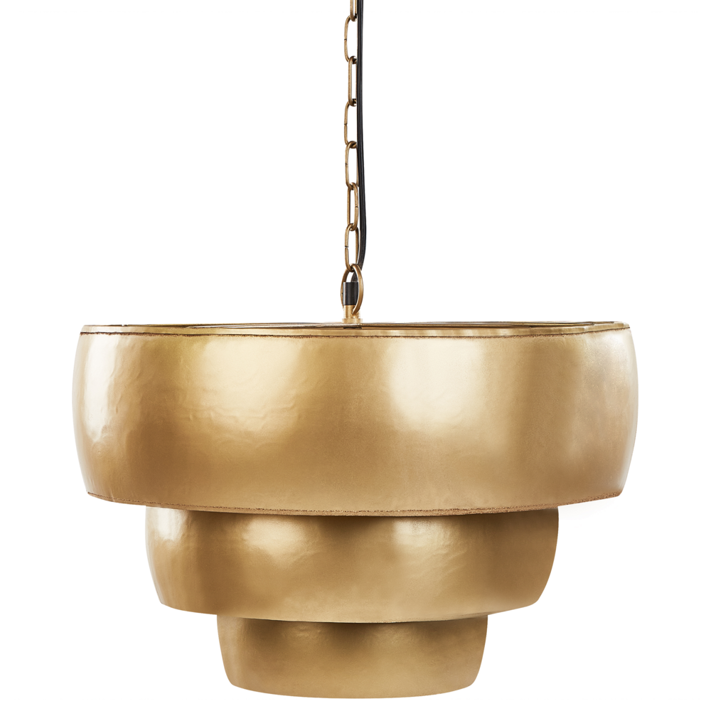 foto del prodotto lampada a sospensione lampada da soffitto con paralume in ferro dorato stile tradizionale glam accessori per la casa fatti a mano