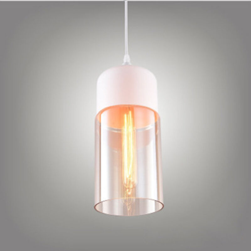 foto del prodotto lampada a sospensione, lampada da soffitto in vetro, illuminazione con paralume marrone trasparente per soggiorno sala da pranzo bianco 13cm