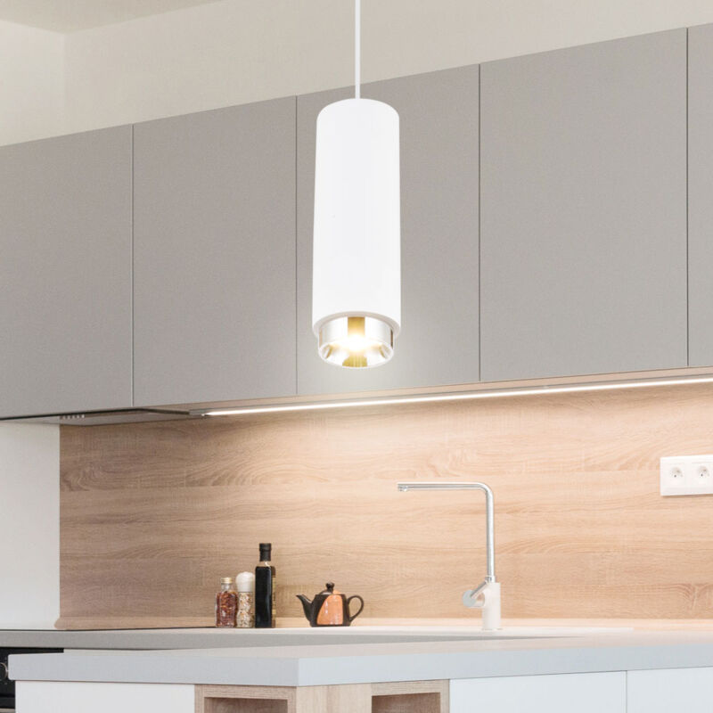foto del prodotto lampada a sospensione lampada da soggiorno in gesso bianco lampada a sospensione lampada da tavolo da pranzo, 5w 345lm bianco caldo, pxa 9 x 181 cm