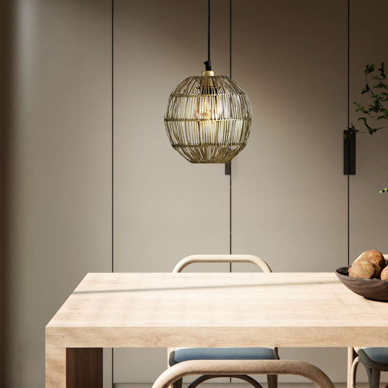 foto del prodotto lampada a sospensione lampada da soggiorno lampada da cucina lampada da sala da pranzo ottone antico, maglia metallica, 1x e27, h 120 cm