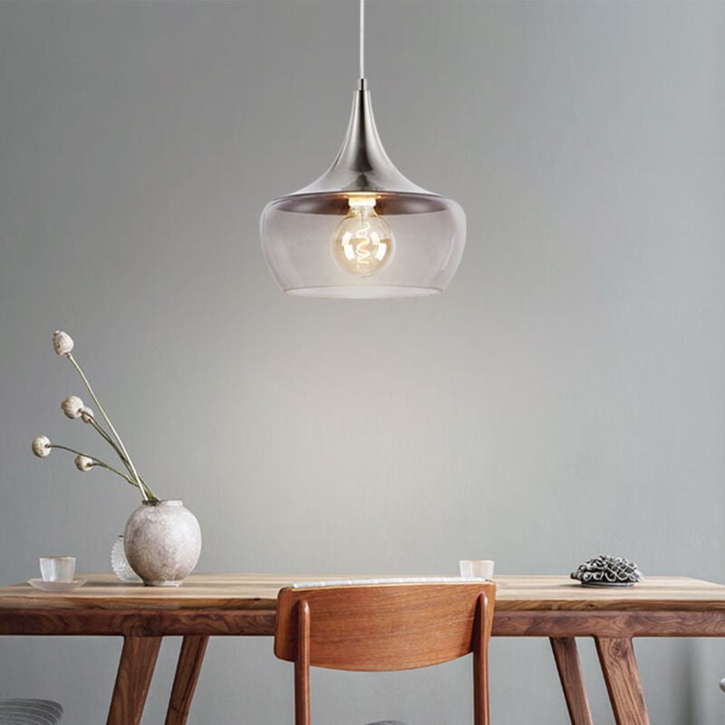 foto del prodotto lampada a sospensione lampada da soggiorno lampada da soggiorno lampada da sala da pranzo lampada da soffitto lampada da cucina, metallo vetro fum 