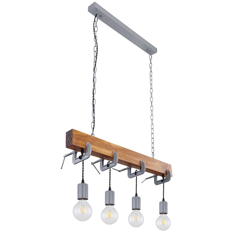 foto del prodotto lampada a sospensione lampada da tavolo da pranzo in legno lampada da soffitto retr da cucina lampada a sospensione vintage 4 fiamme, morsetto a