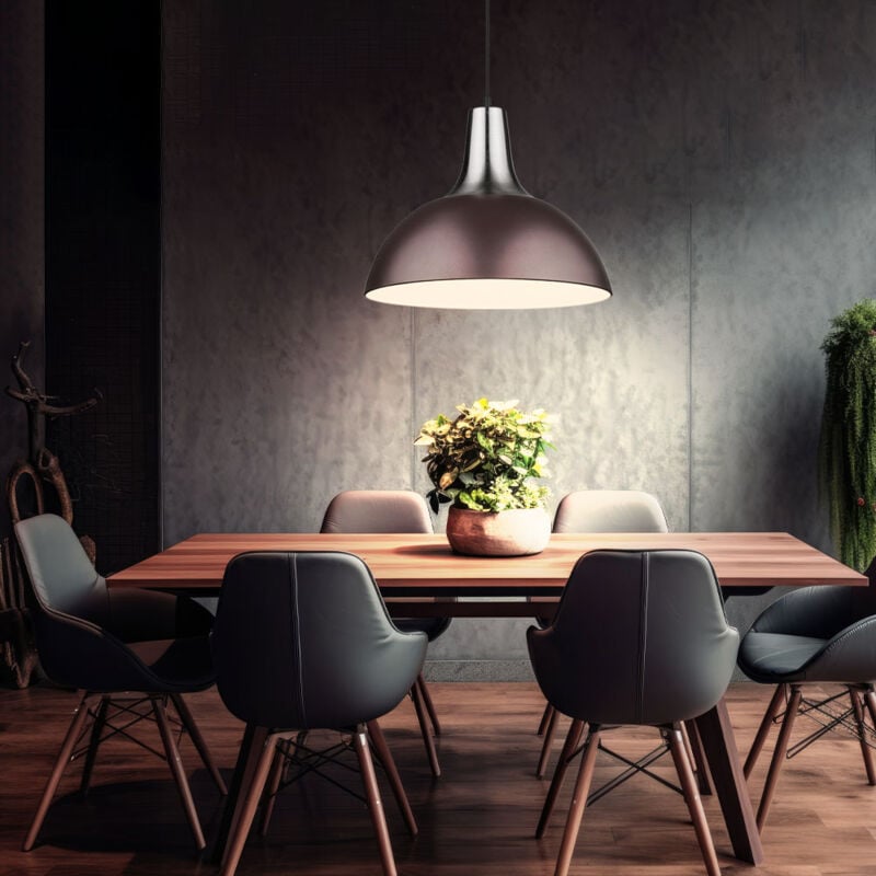 foto del prodotto lampada a sospensione lampada da tavolo da pranzo lampada a sospensione in bronzo soggiorno lampada da cucina, metallo nichel opaco, 1x e27, dxh