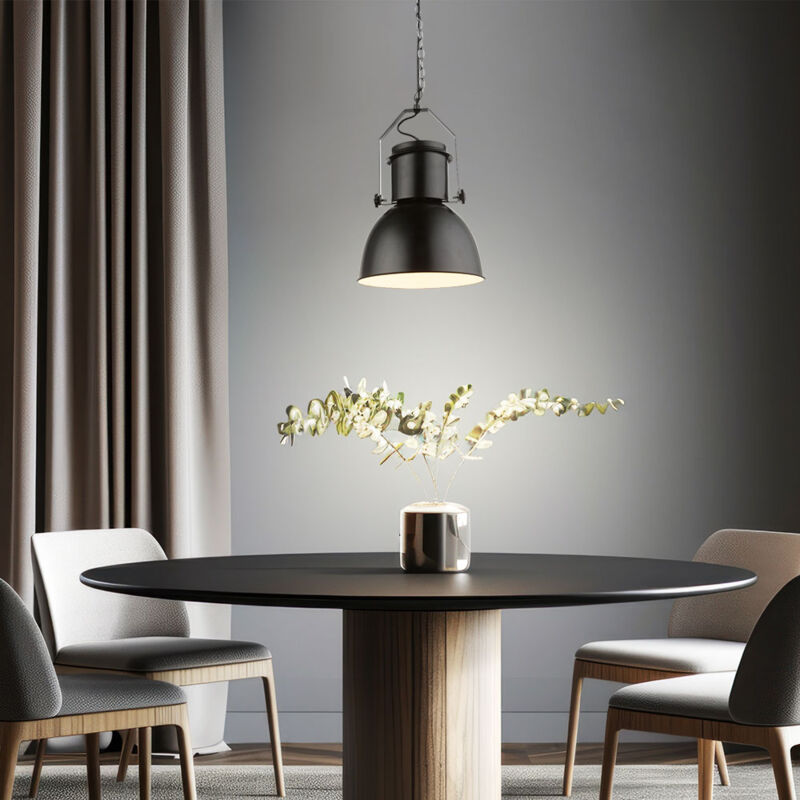 foto del prodotto lampada a sospensione lampada per soggiorno lampada per sala da pranzo lampada a sospensione per cucina lampada da soffitto, metallo nero, 1x e27, h