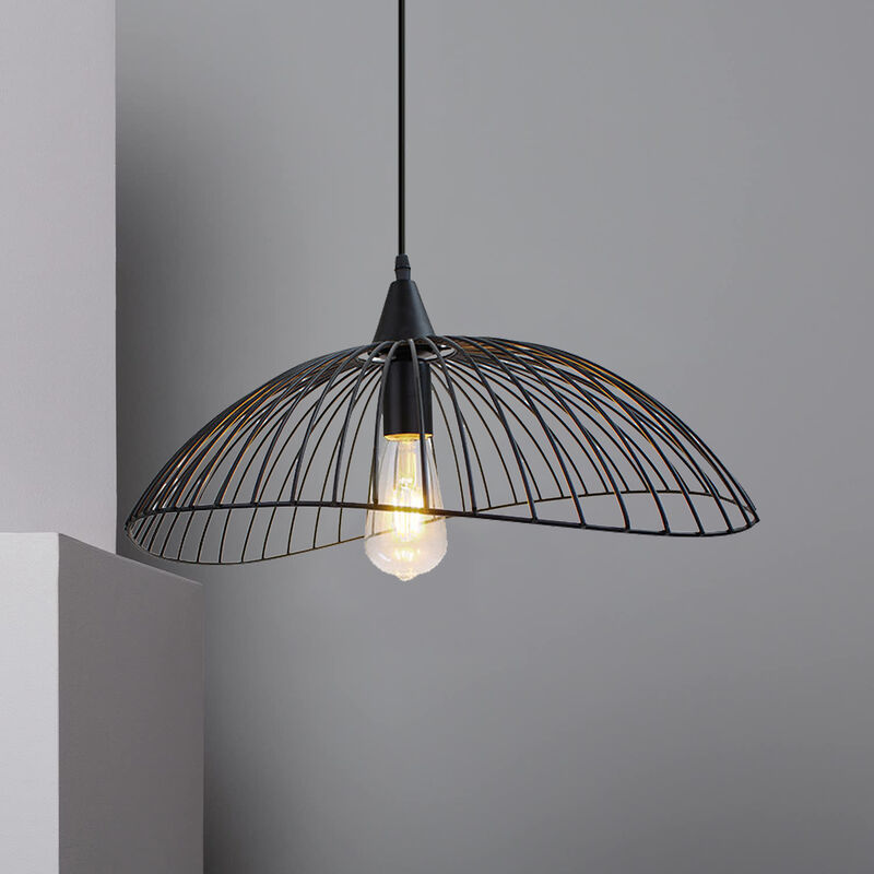 foto del prodotto lampada a sospensione, lampadario a soffitto con 50cm paralume in ferro, vintage illuminazione art decor per soggiorno camera da letto sala da