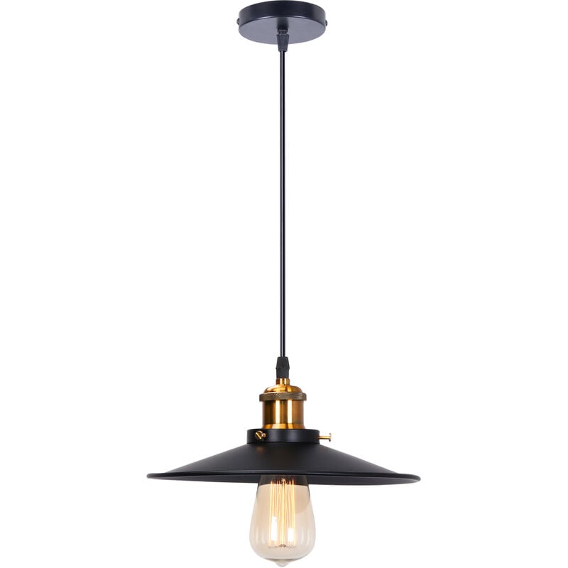 foto del prodotto lampada a sospensione, lampadario da soffitto con 26cm paralume, illuminazione con bronzo e27 per cucina isaland camera da letto nero 