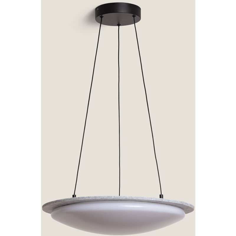 foto del prodotto lampada a sospensione led 24w feltro cct selezionabile lezhan grigio
