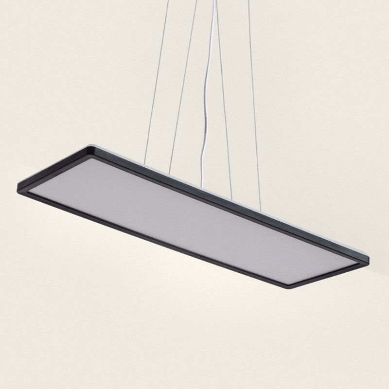 foto del prodotto lampada a sospensione led 24w rettangolare cct 580x200 mm doppia luce switchcct nero 3000k 4000k 6000k cct