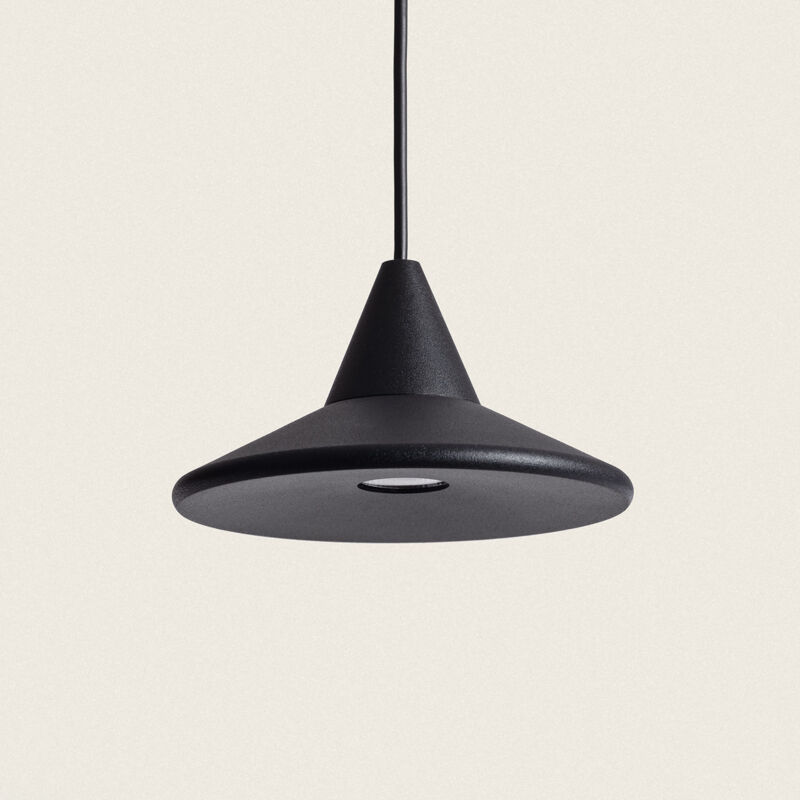 foto del prodotto lampada a sospensione led 6w alluminio edsel nero