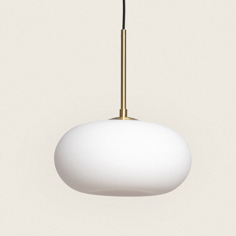 foto del prodotto lampada a sospensione led 9w metallo e vetro keyla oro