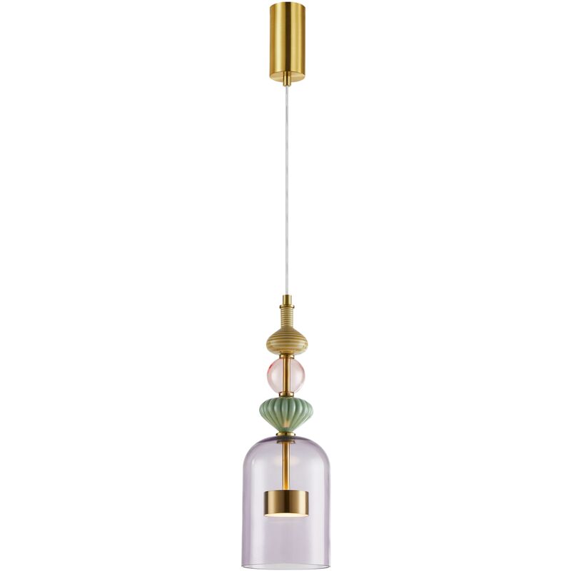 foto del prodotto lampada a sospensione led arte 12w, diametro 13cm ottone