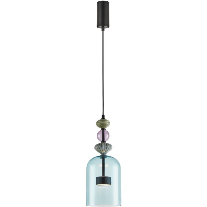 foto del prodotto lampada a sospensione led arte 12w, diametro 16cm, nera