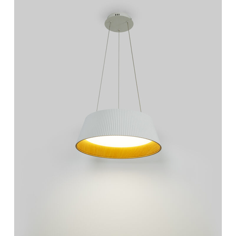 foto del prodotto lampada a sospensione led cct 24w effetto legno 46cm
