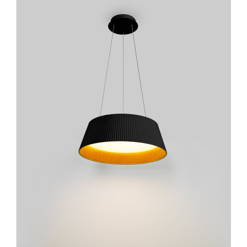 foto del prodotto lampada a sospensione led cct 24w effetto legno 46cm