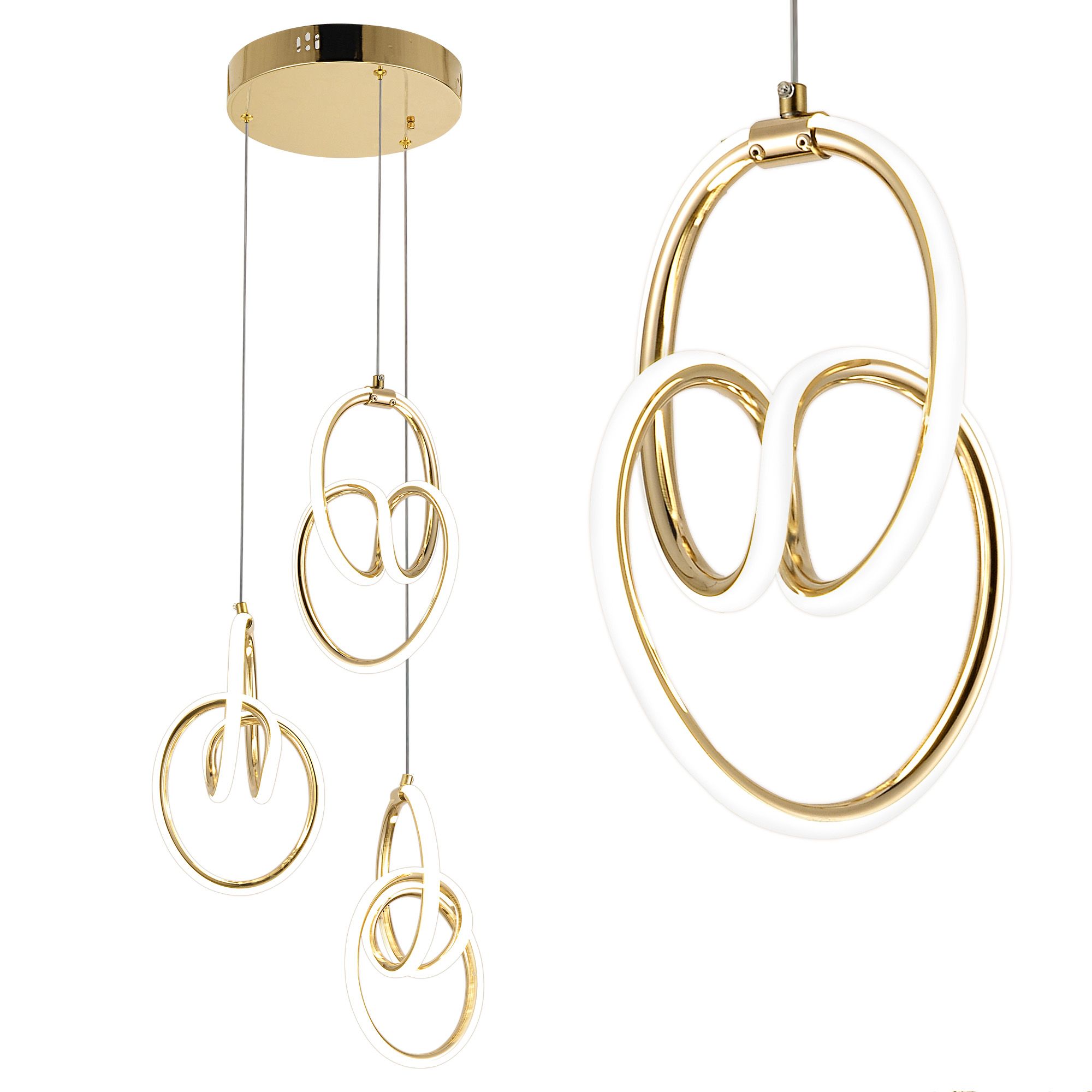 foto del prodotto lampada a sospensione led g082-3cpr gold