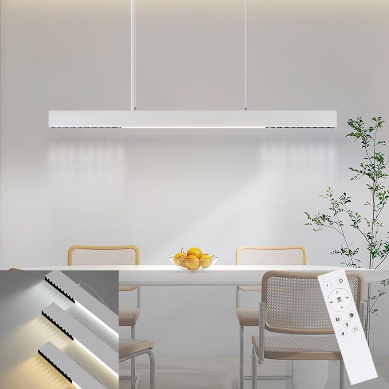 foto del prodotto lampada a sospensione led gbly a intensit variabile 32 w, lampada a sospensione moderna, altezza 107 cm regolabile con telecomando, lunga lampada