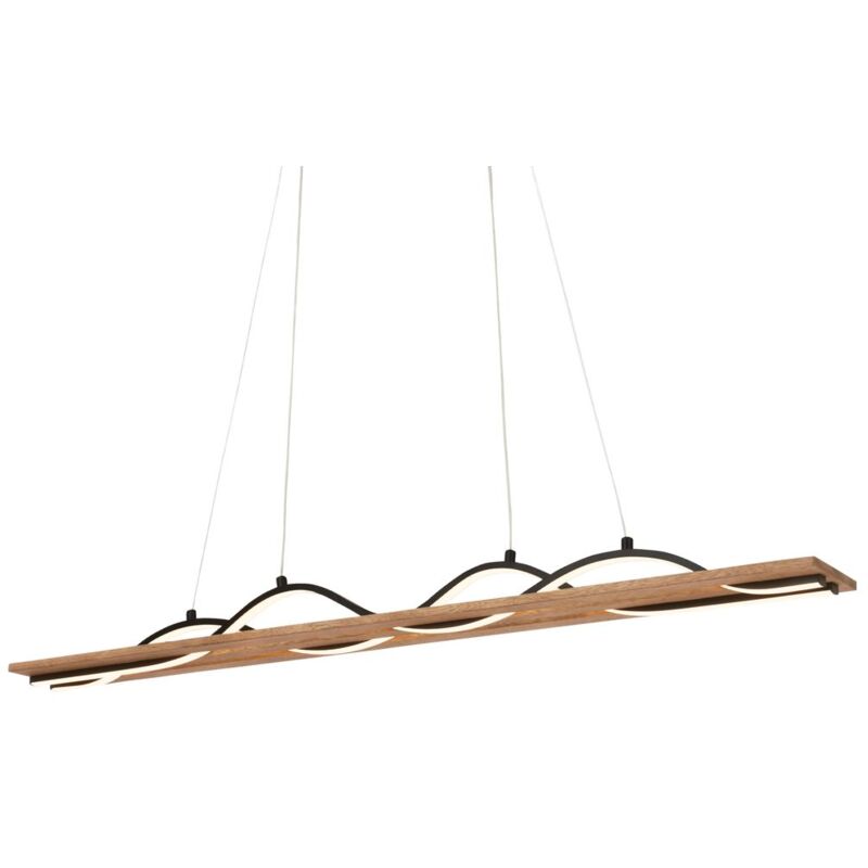 foto del prodotto lampada a sospensione led lampada a sospensione ondulata sala da pranzo cucina bianco caldo legno