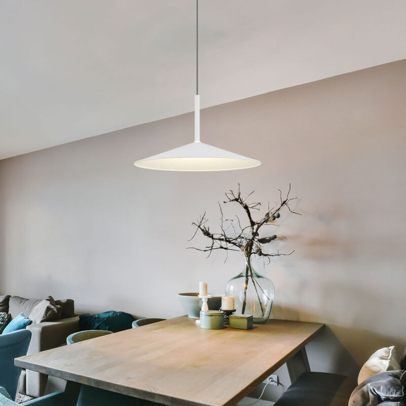 foto del prodotto lampada a sospensione led lampada a sospensione regolabile in altezza luce da sala da pranzo a sospensione bianca, metallo acrilico, 18w 980lm bianco