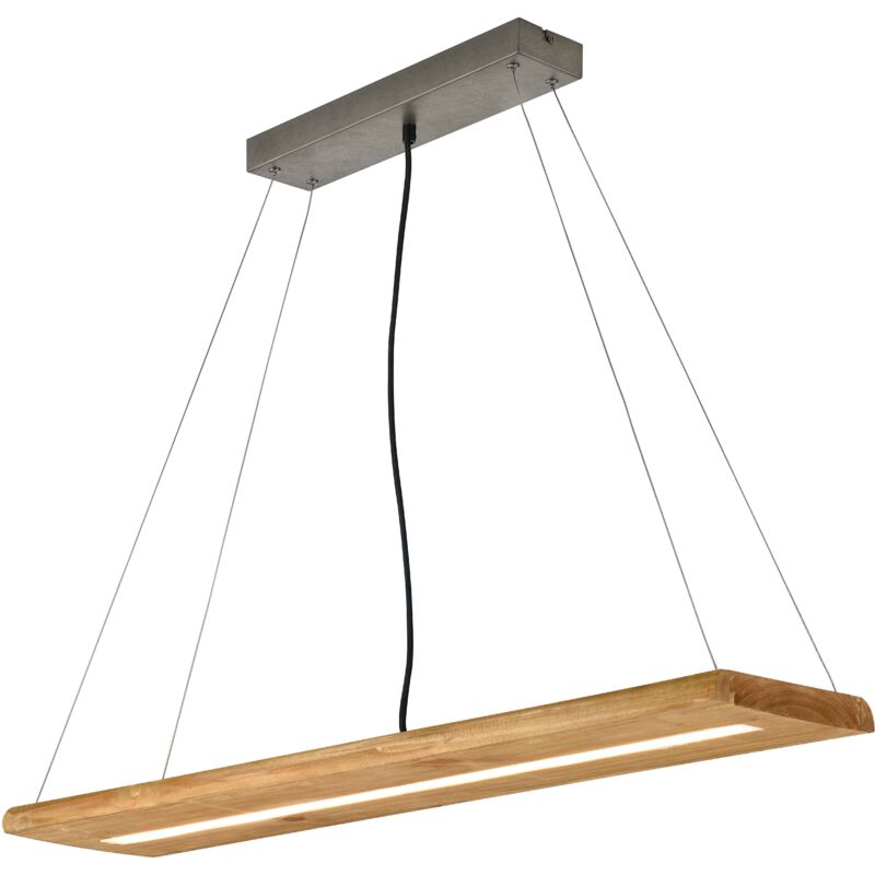 foto del prodotto lampada a sospensione led, legno, finitura naturale, l100 cm, brad