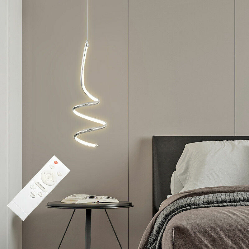 foto del prodotto lampada a sospensione led moderno a spirale dimmerabile 3 tonalit luce e telecomando ip20 oro