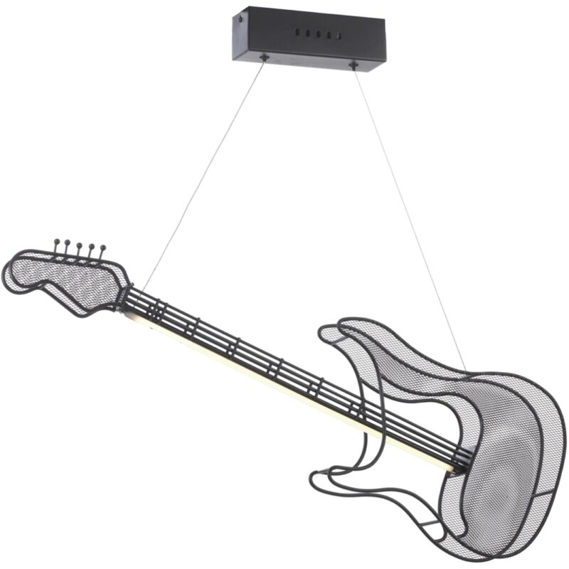 foto del prodotto lampada a sospensione led rock in metallo nero, 3000k