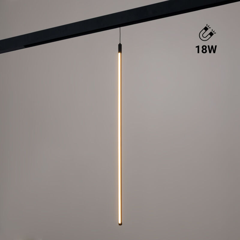foto del prodotto lampada a sospensione led verticale per binario magnetico 48v bianco caldo