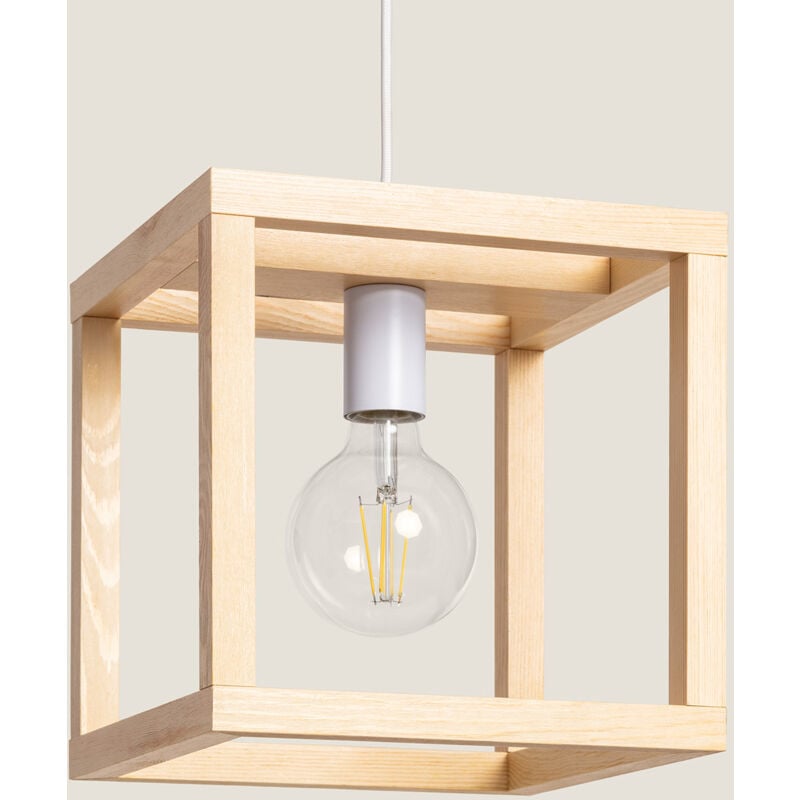 foto del prodotto lampada a sospensione legno coba naturale