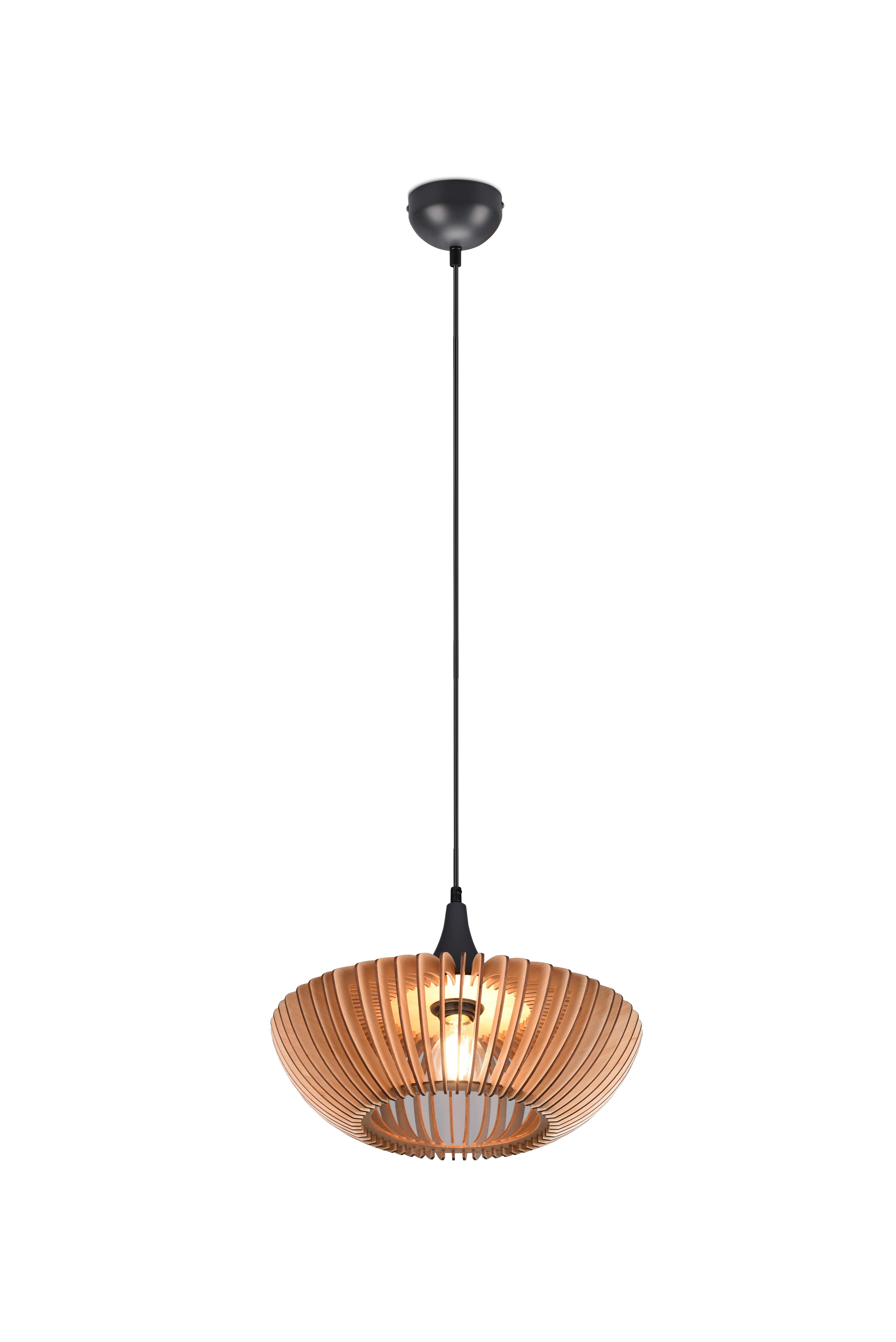 foto del prodotto lampada a sospensione, legno e metallo, antracite, d 40 cm, colino
