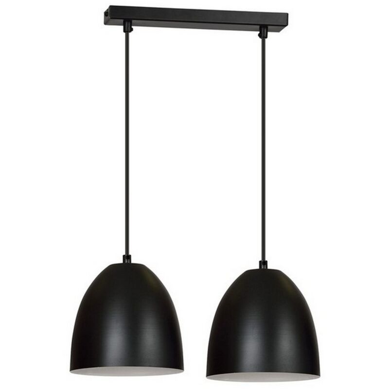foto del prodotto lampada a sospensione lenox, acciaio verniciato a polvere, nero, bianco, 45x80x18 cm