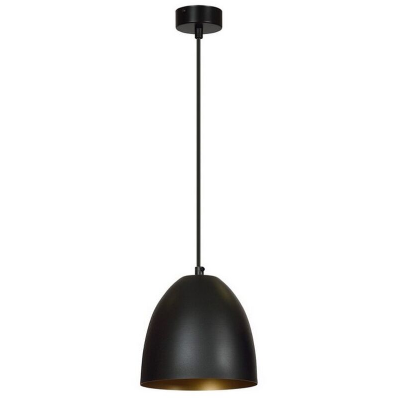 foto del prodotto lampada a sospensione lenox, acciaio verniciato a polvere, nero, oro, 20x80x18 cm