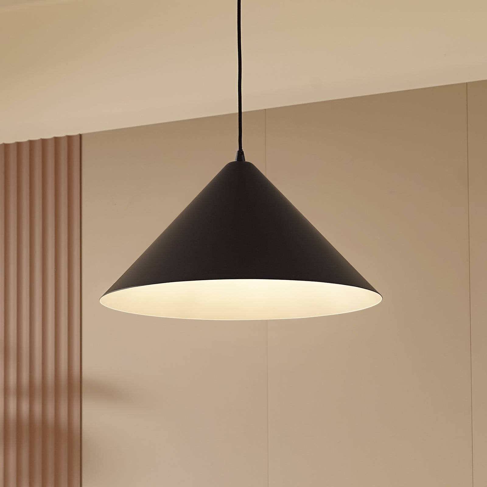 foto del prodotto lampada a sospensione lindby clarine, bianco nero, 50 cm, metallo